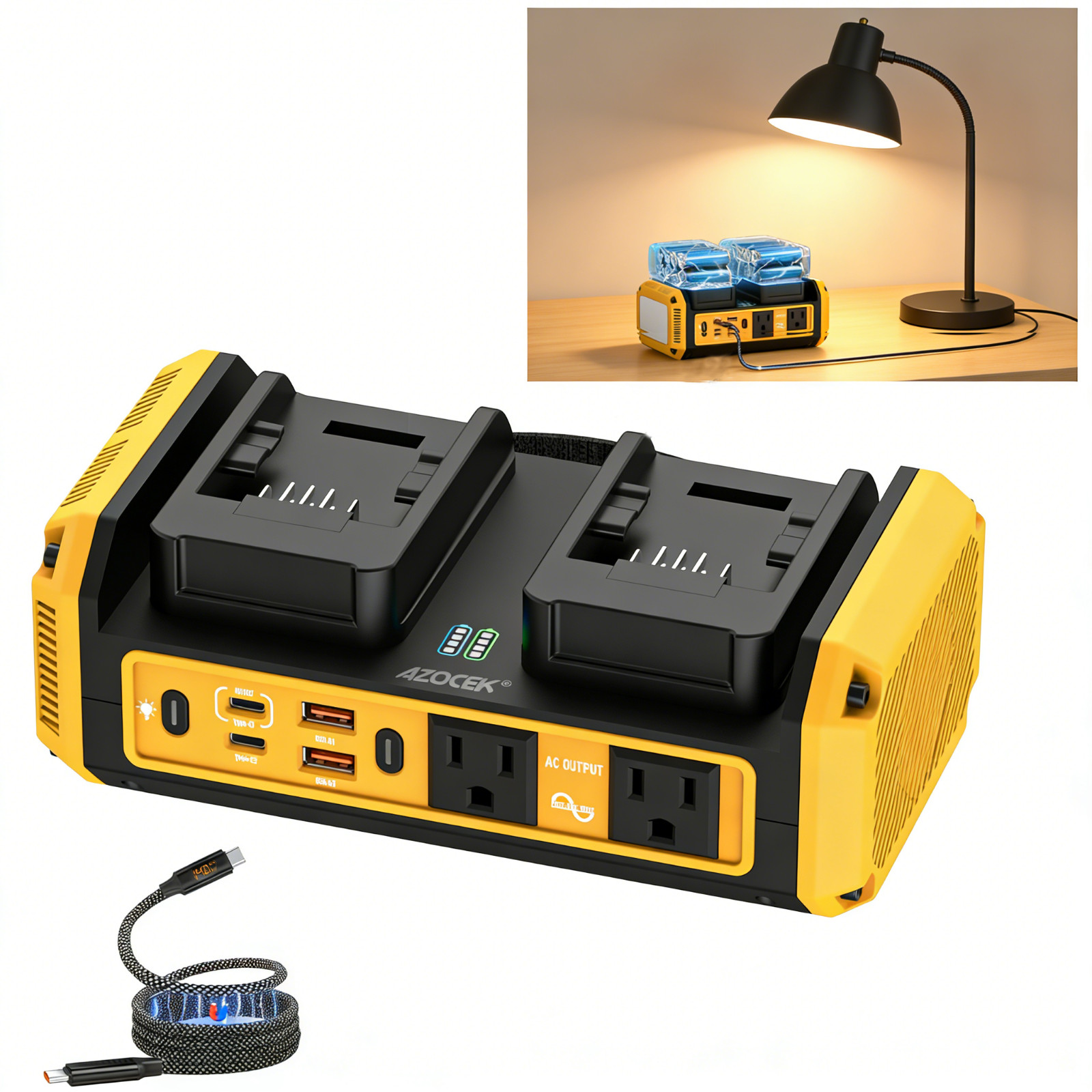 Voltage regulator 350W power Inverter Compatible with Dewalt 20v Battery