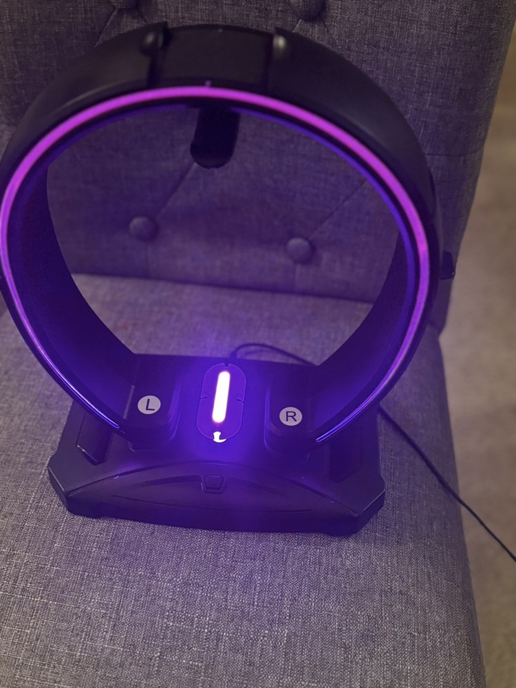 KDD RGB Headphone & Controller Stand with Light Modes - Foldable Black