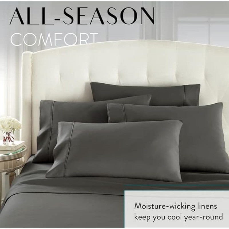 Luxurious Microfiber Bedding Set Soft Breathable Hotel Quality Pillowcases 6PC
