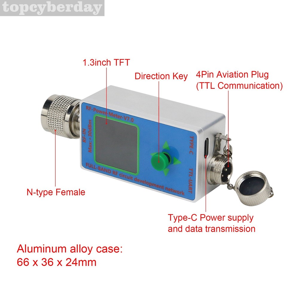 N-Type RF Power Meter V7 10GHz Type-C Full-band RF Circuit Development Network