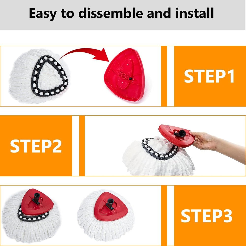 12Pack Spin Mop Replacement Heads for O Cedar, 100% Microfiber Mop Head Repla...