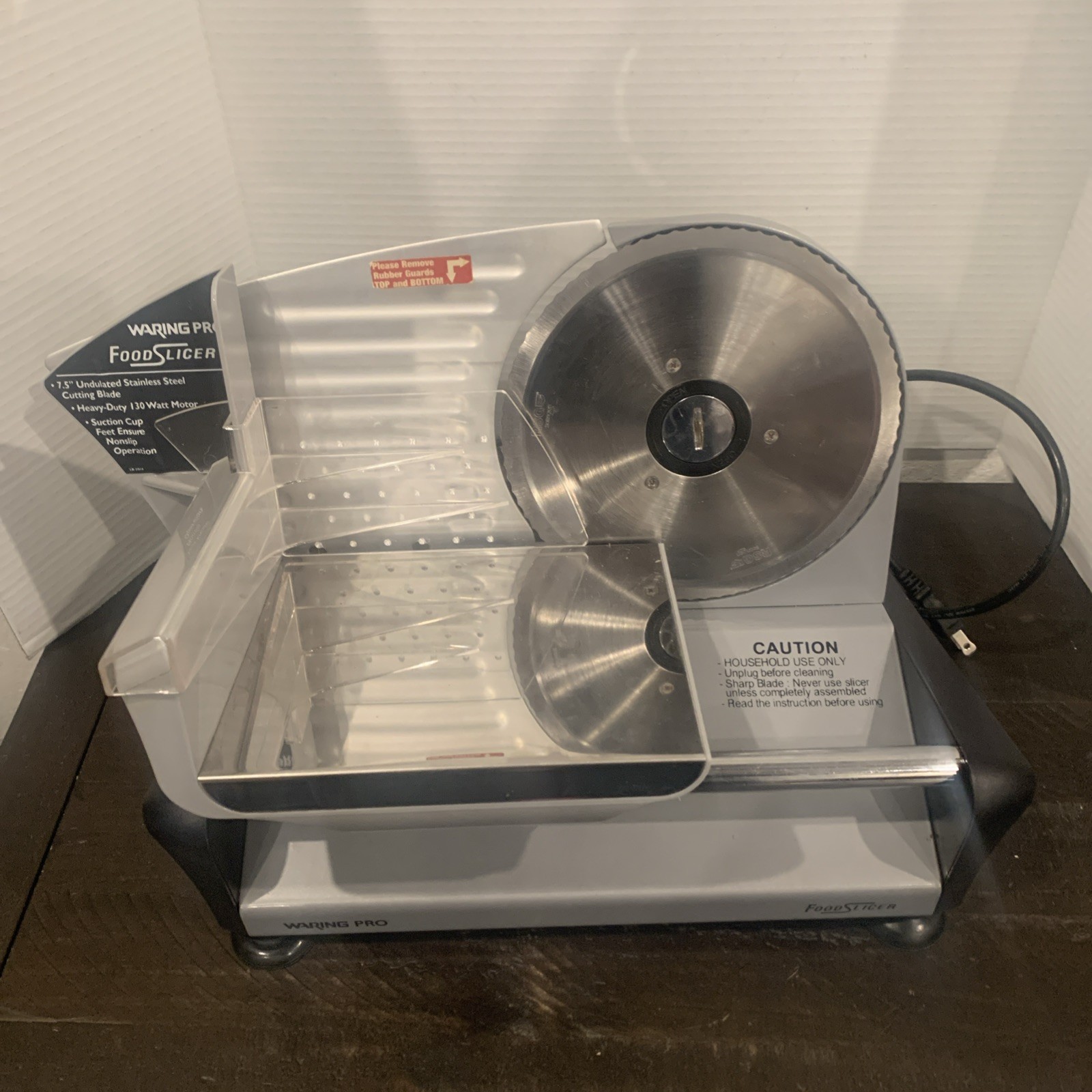 Waring Pro FS150 Professional Electric Food Slicer Premium Coated Steel Aluminum