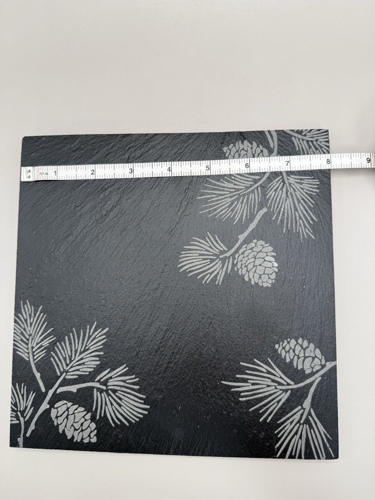 LENOX Alpine Pinecone Slate Cheeseboard 8" Serving Tray-Missing Knife