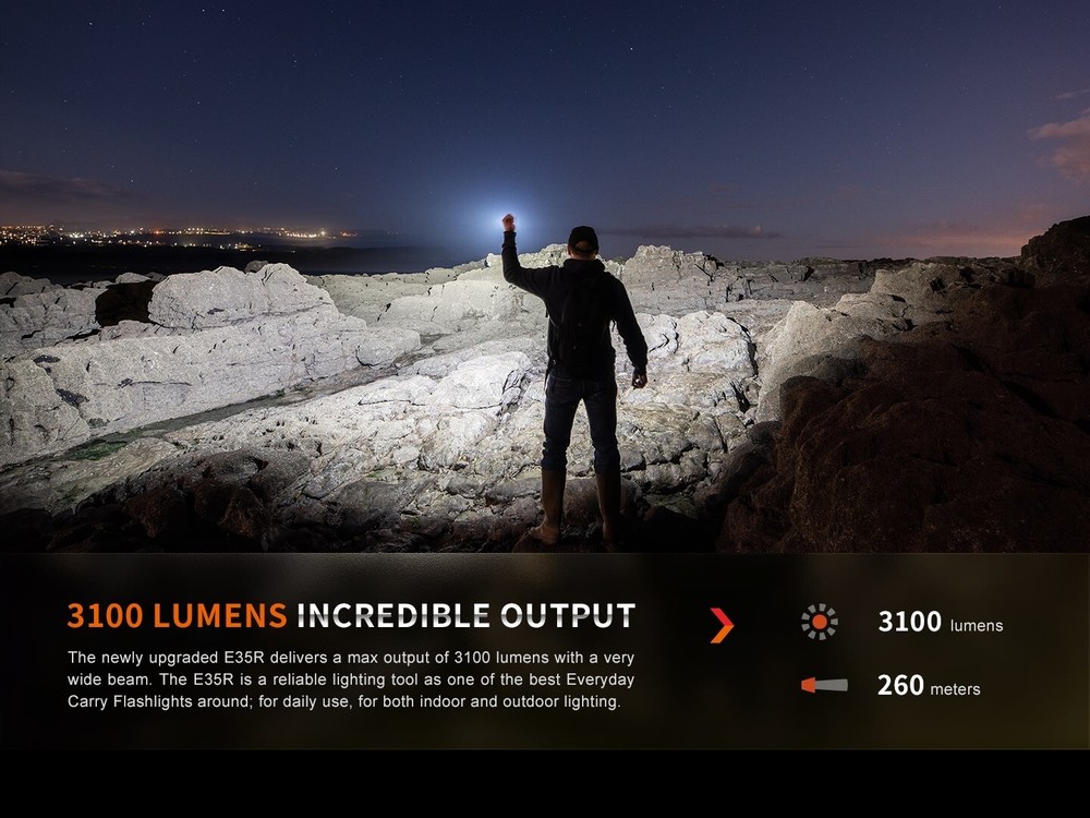 Fenix E35R EDC 3100 Lumens USB-C Rechargeable Flashlight