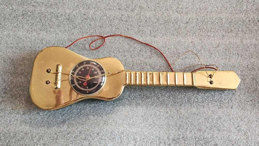 Vintage Miniature Guitar with Thermometer