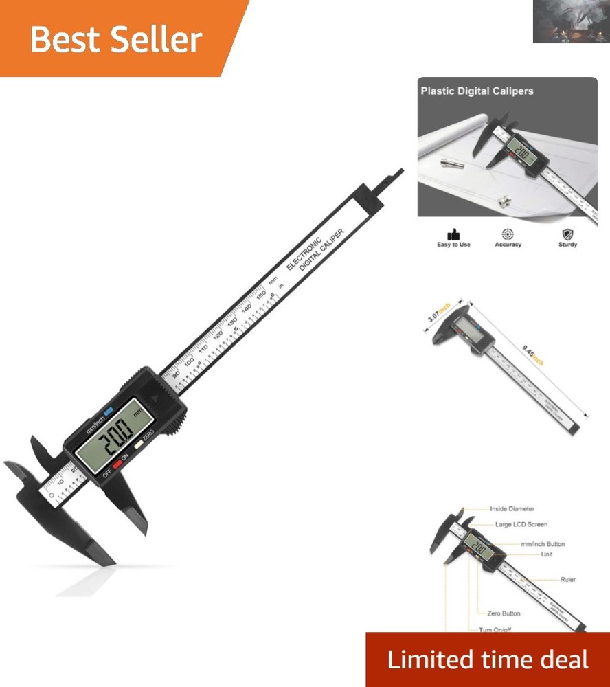 Precision Measuring Tool: 6 Inch Digital Caliper with Scratch-Free Design