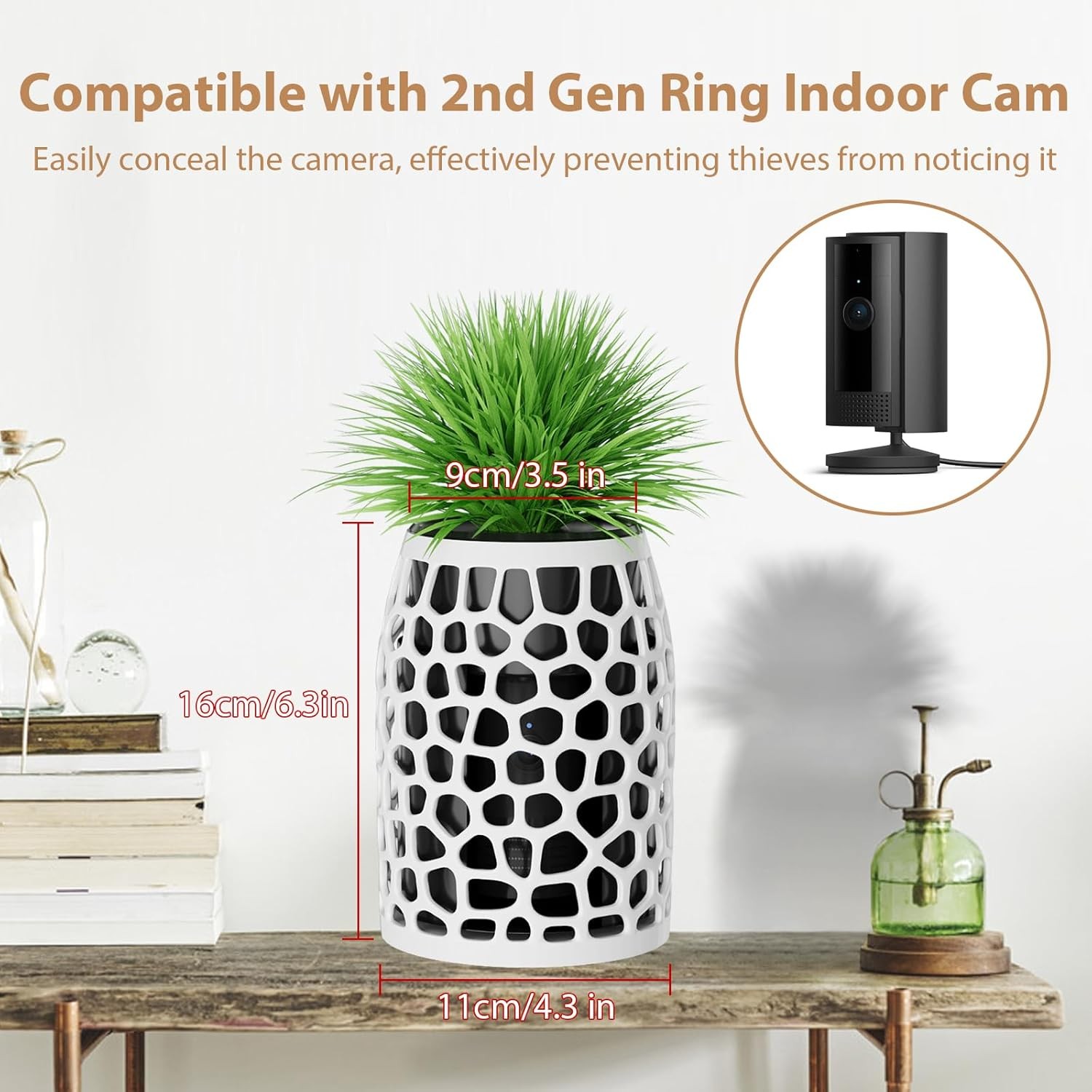 Camera Disguise Vase Compatible with Ring Indoor 2nd Gen Camera