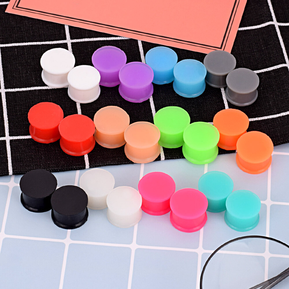 10pcs Random Silicone Plugs Ear Gauges Stretching Kit Solid Expander Tunnels