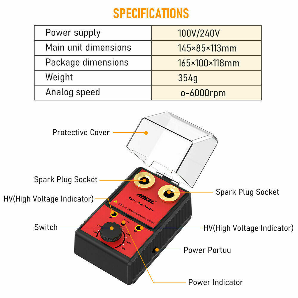 Dual Hole Car Spark Plug Tester Adjustable Detector Ignition Diagnostic Tool Set
