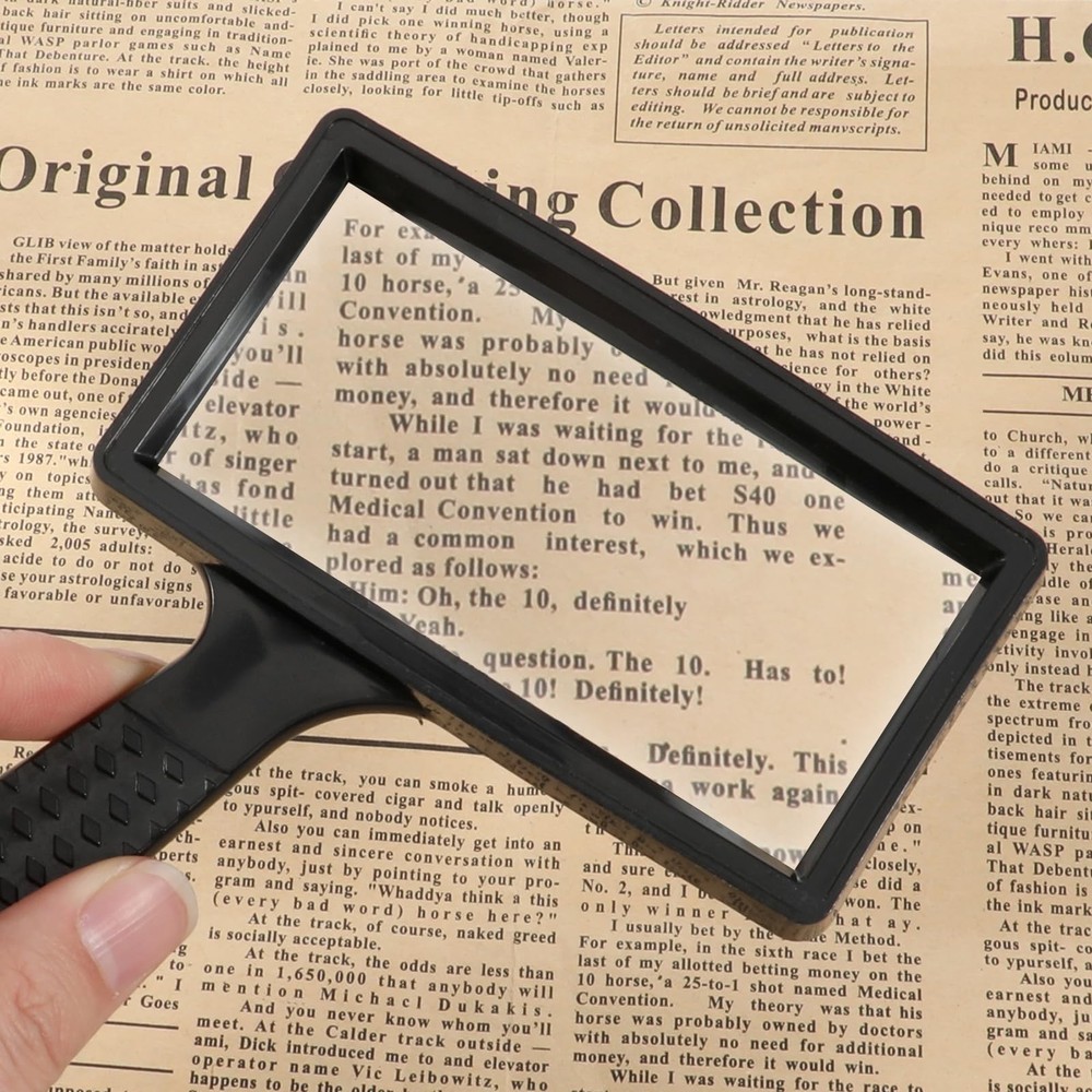 Rectangular 10x Magnifying Glass, 4x2in Hand Held Magnifying Glass, Handheld ...