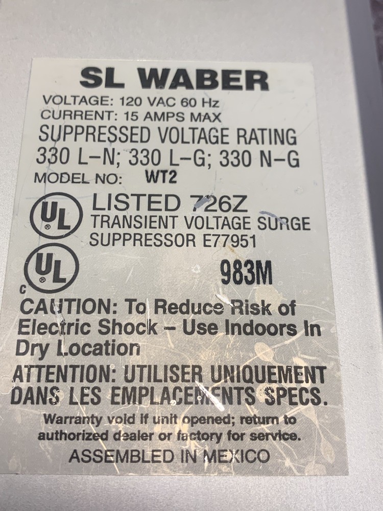 SL WABER WT2 Wave Tracker Noise & Surge Filter