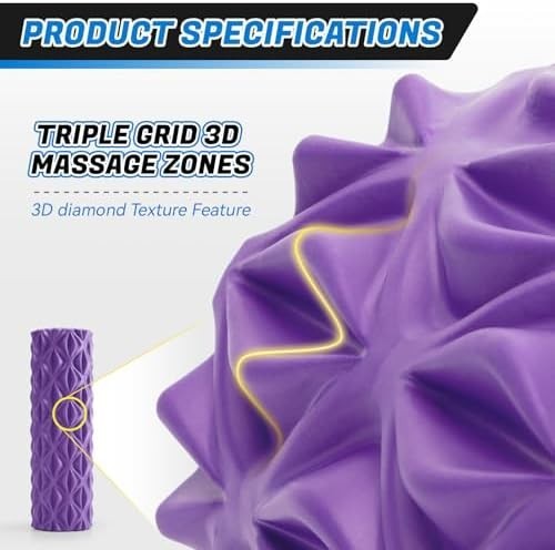 Foam Roller 15'' High Density Deep Tissue Massager Trigger Point Back Leg