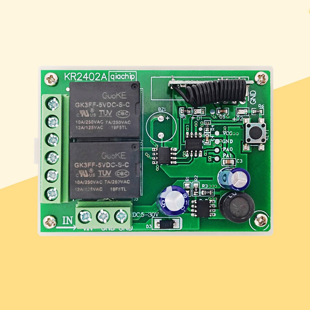 433MHz Universal Wireless Remote Control DC RF Relay Transmitter -107dbm