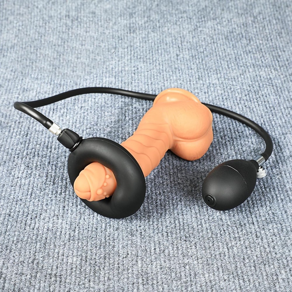 Male Inflatable Cockring Silicone Penis Ring Enhancer Ejaculation Delay Erection