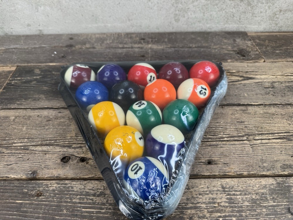 Vintage Pool Ball Set With Rack