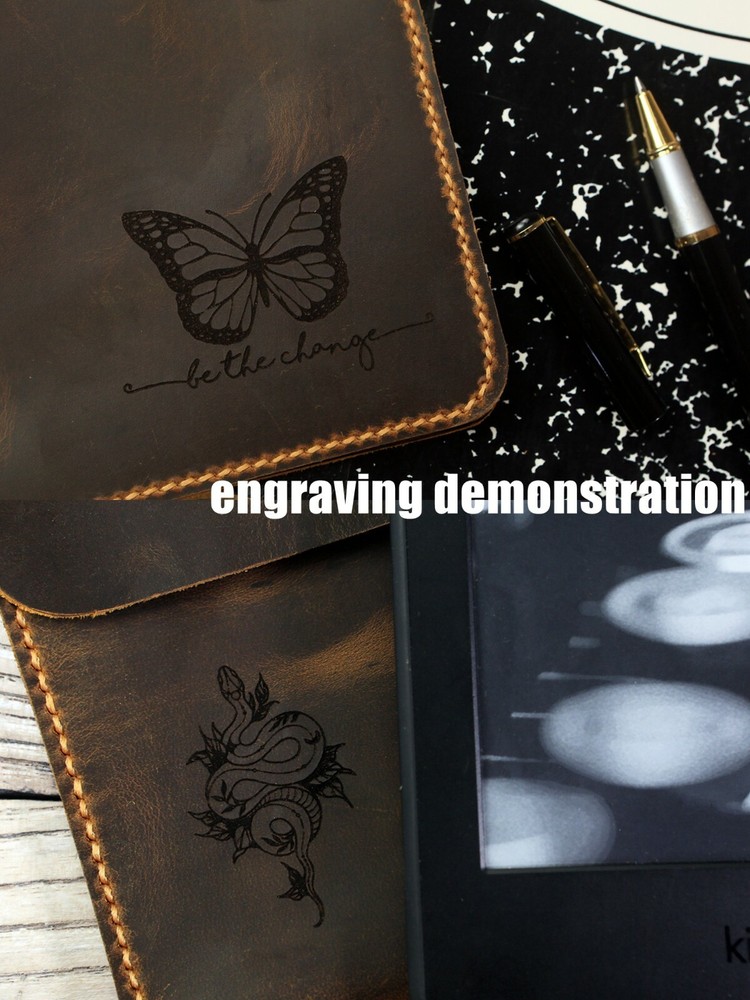 Full grain distressed leather slim cover for pocket size field notes notebook