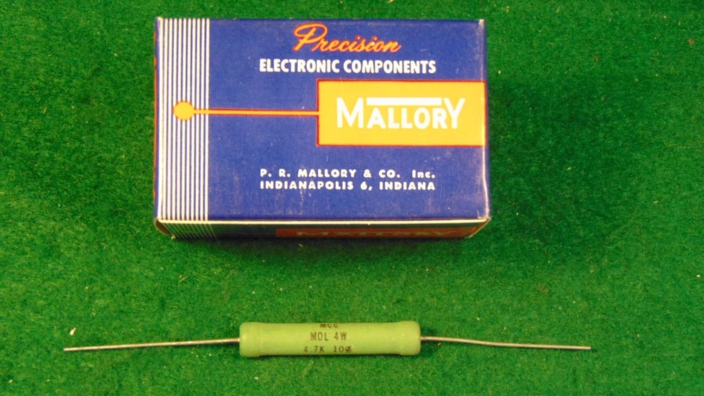 MALLORY 4.7K OHM 4 WATT  WIREWOUND RESISTOR NOS