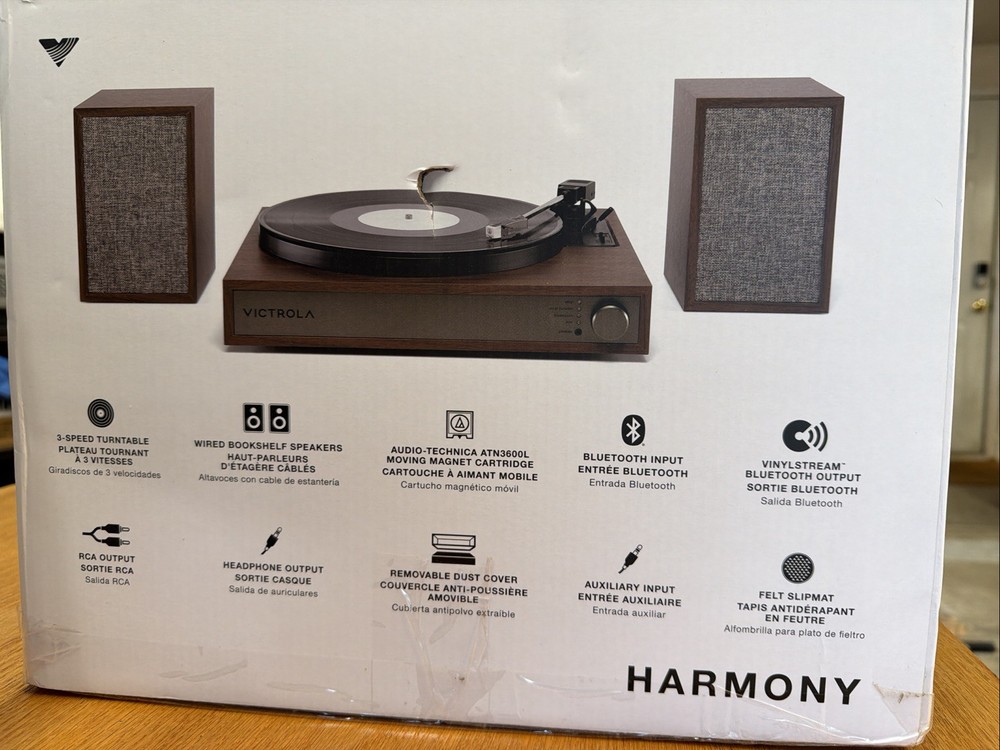 Victrola Harmony Turntable System, Bluetooth, Wired Bookshelf Speakers