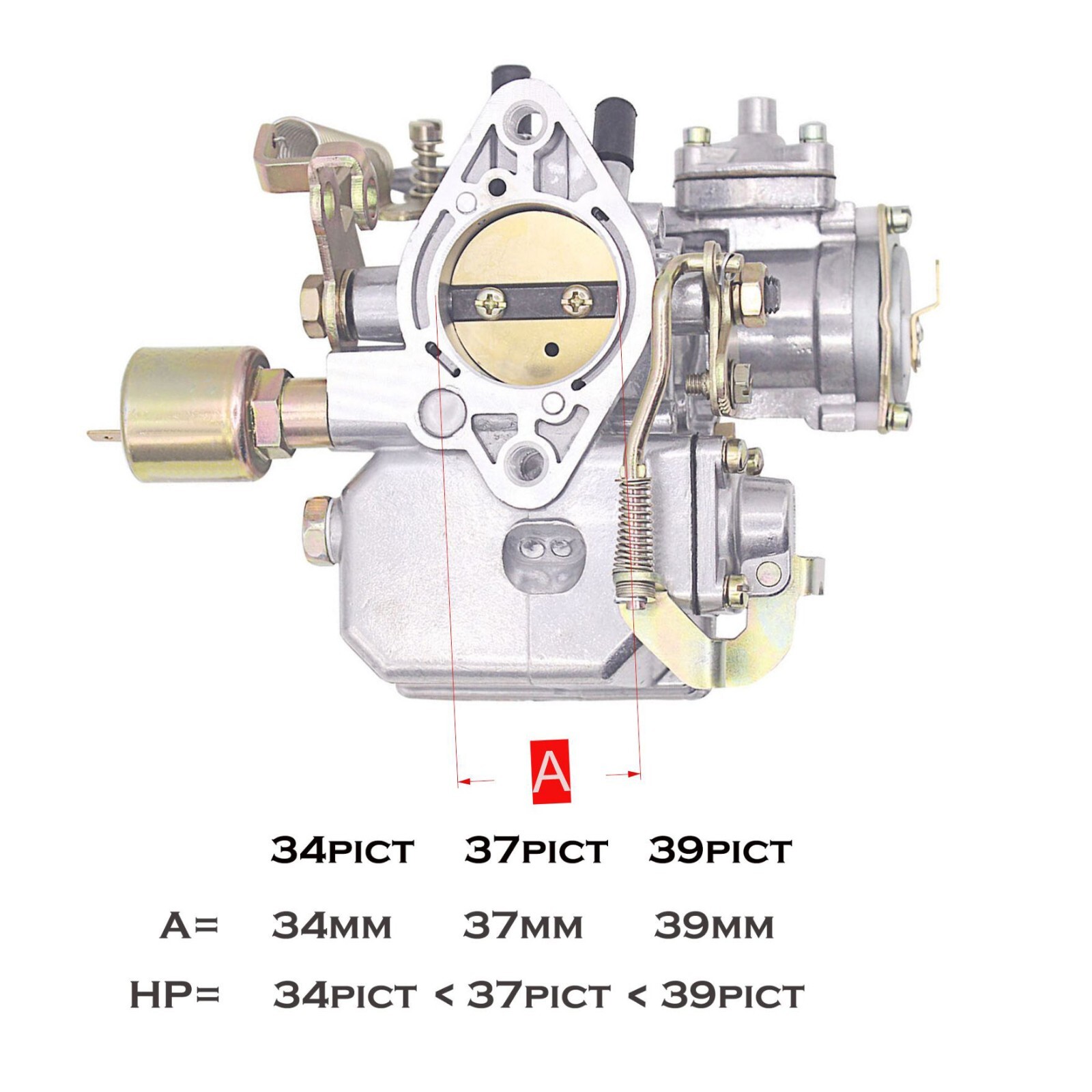 34 Pict-3 Carburetor For VW Beetles 1971-1979 Dual Port 1600cc 12V 113129031K