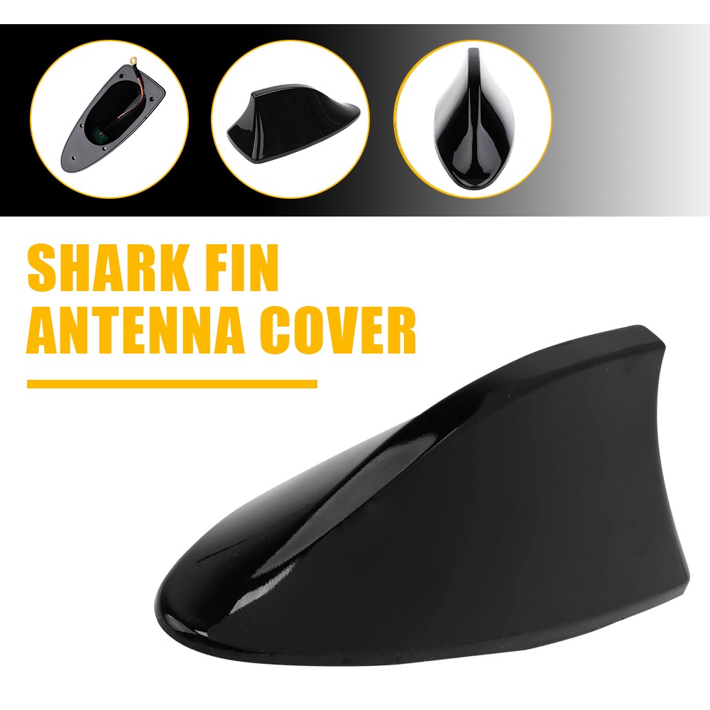 Car Shark Roof Fin Antenna Aerial FM/AM Radio Signal Trim Universal Decor Black