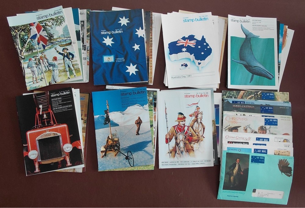 AUSTRALIAN STAMP BULLETINS 1979-1986  JOB LOT OF 51