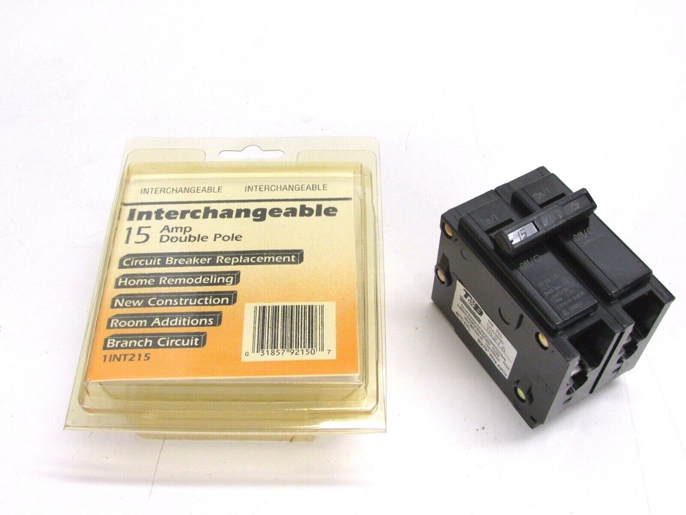 NOS! T&B INTERCHANGEABLE 15A DOUBLE POLE CIRCUIT BREAKER, TYPE TB, TB215