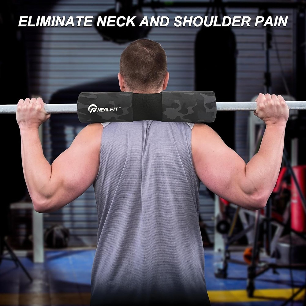 Barbell Squat Pad with Thick Nylon Padding, Hip Thrust Pad for Squats, Lunges, N