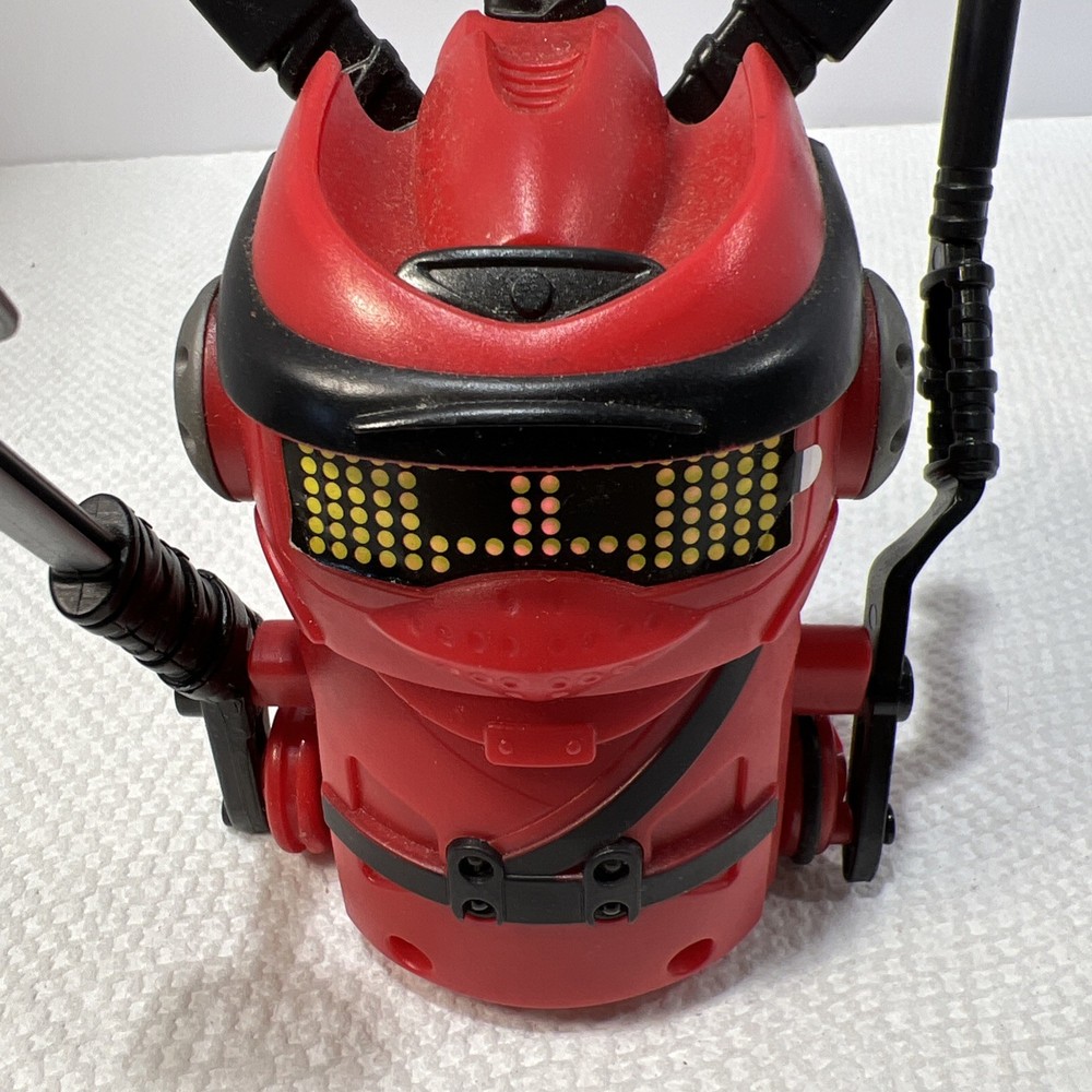 Spin Master Ninja Bots Battling Robots Red & Black 4" Working With Weapons B5