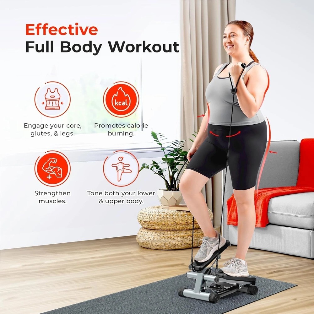Full Body Workout Mini Stepper with Resistance Bands