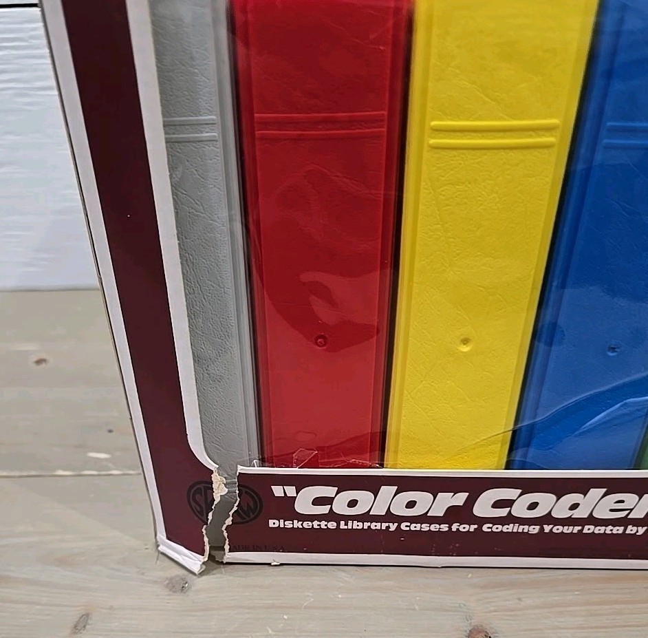 NOS SRW Color Coder 5.25” Diskette Library Cases Spine Labels Set for 50 Disks