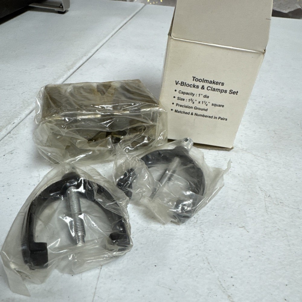 Toolmakers V-Blocks & Clamps Set 1” Diameter