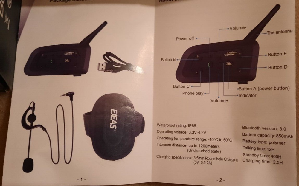 Referee Communication Headset Motorcycle Bluetooth Intercom Interphone V6C