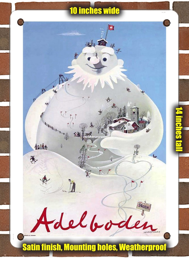 Metal Sign - 1947 Adelboden - 10x14 Inches