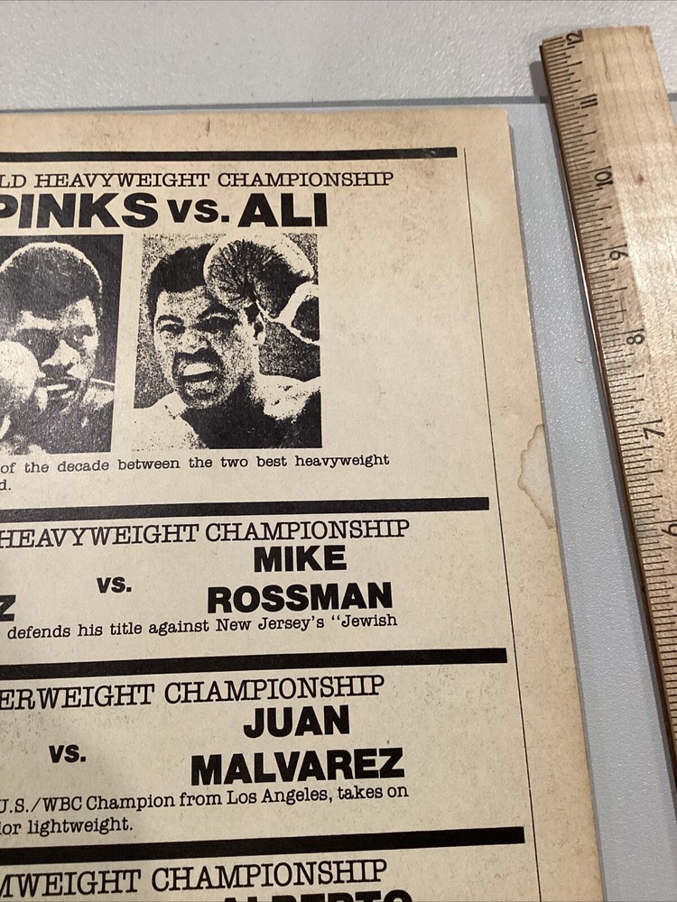 1978 Sept 15 Boxer Leon Spinks Muhammad Ali Boxing Fight Program
