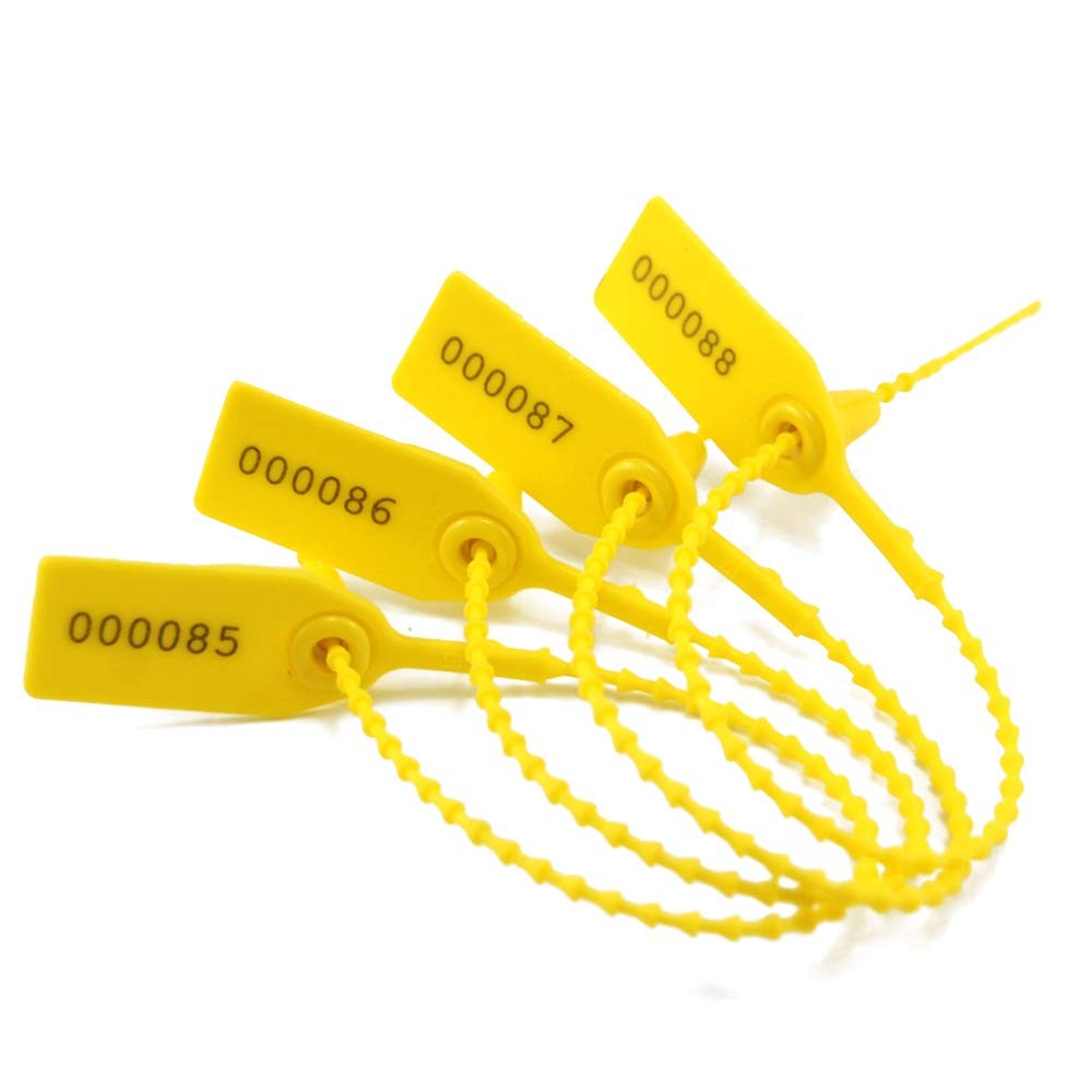 100 Plastic Tamper Seals, Zip Ties for Fire Extinguishers Pull Tite Security Tag