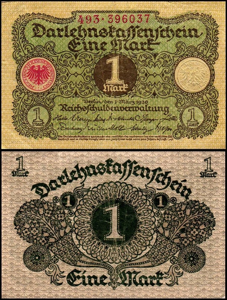 Germany 1 Mark, 1920, P-58, Used