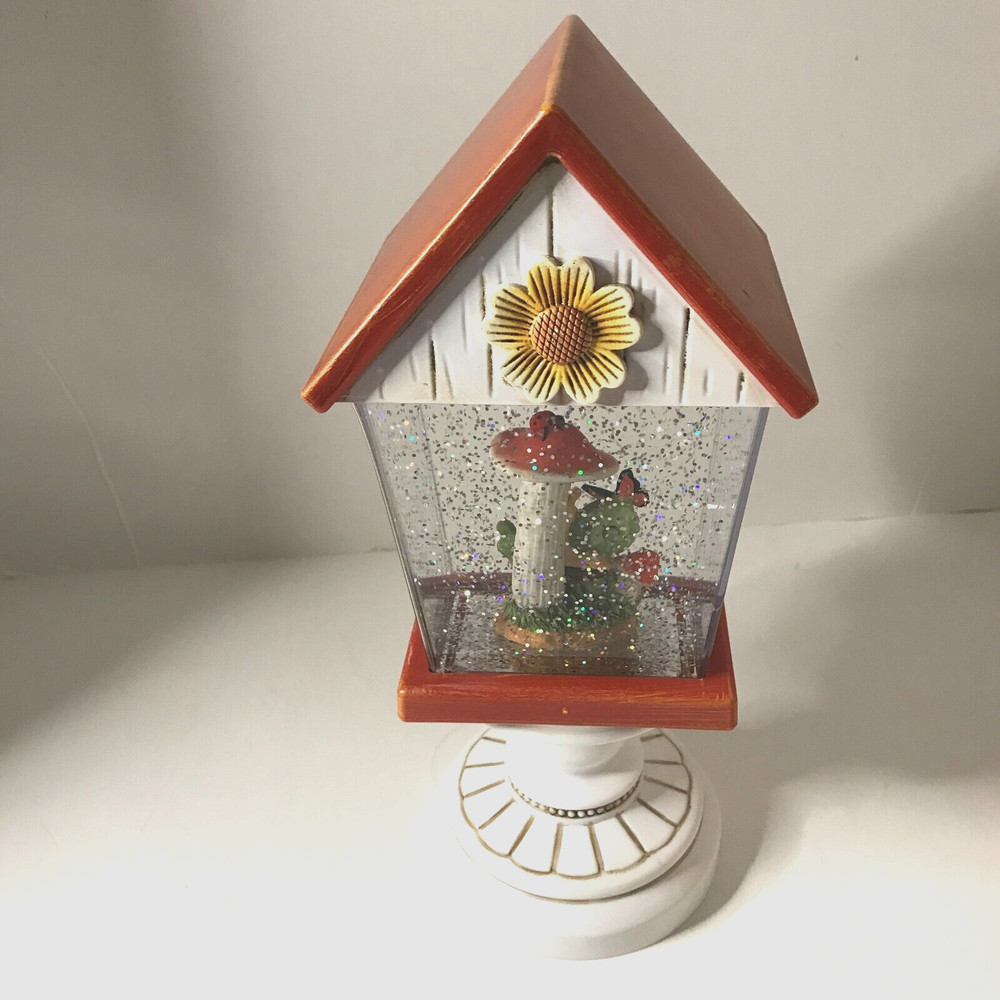 NEW CRACKER BARREL BIRDHOUSE GLITTER GLOBE