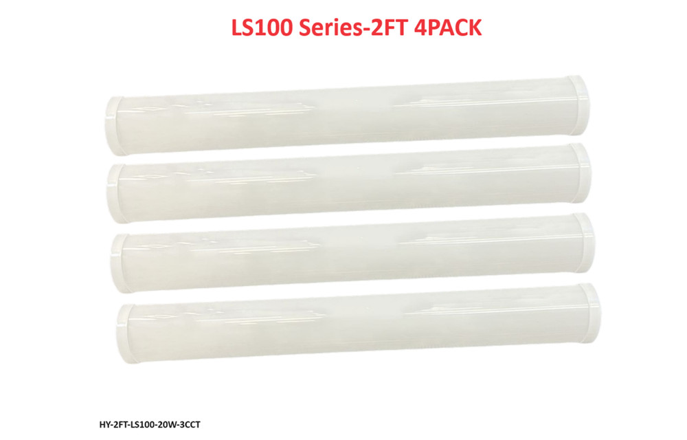 4-Pack 2FT LS100 Linear Strip Light Basement Workshop Laundry Room Office