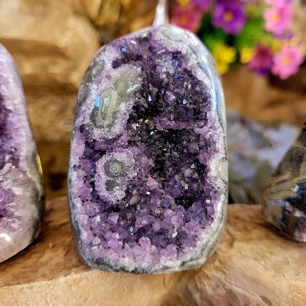 Uraguayan Amythyst Druzy Freeform 3pc Set
