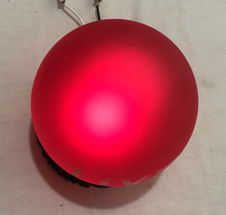 Antique Exit Glass Globe Vtg Ceiling Light Fixture Flush Frosted Art USA #L31