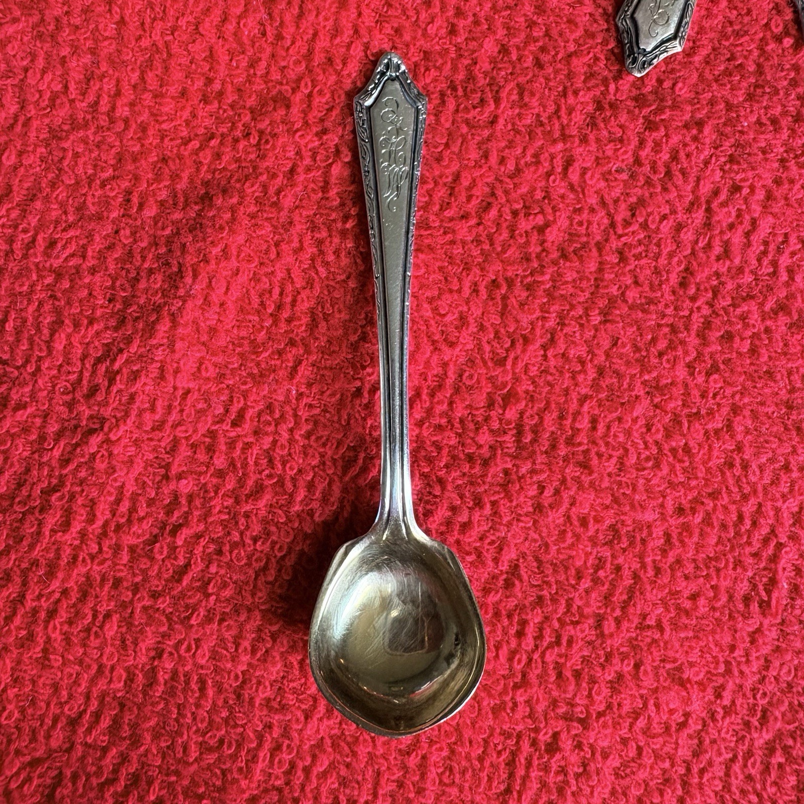 Vintage Sterling Silver Salt Spoon Set Of 8 Classic Design Gold Washed Bowl. mon