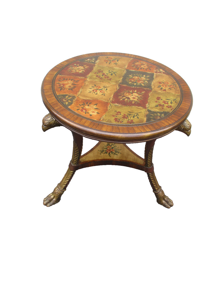 63402 Decorator Round Lamp Table Stand Nightstand Eagle Head