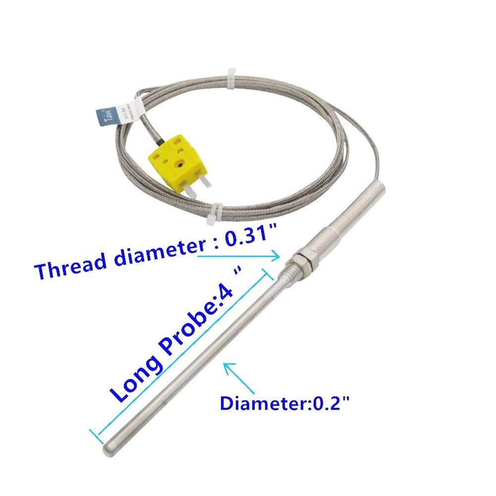K-Type Thermocouple Sensor with 100mm Probe - Accurate Temperature Control