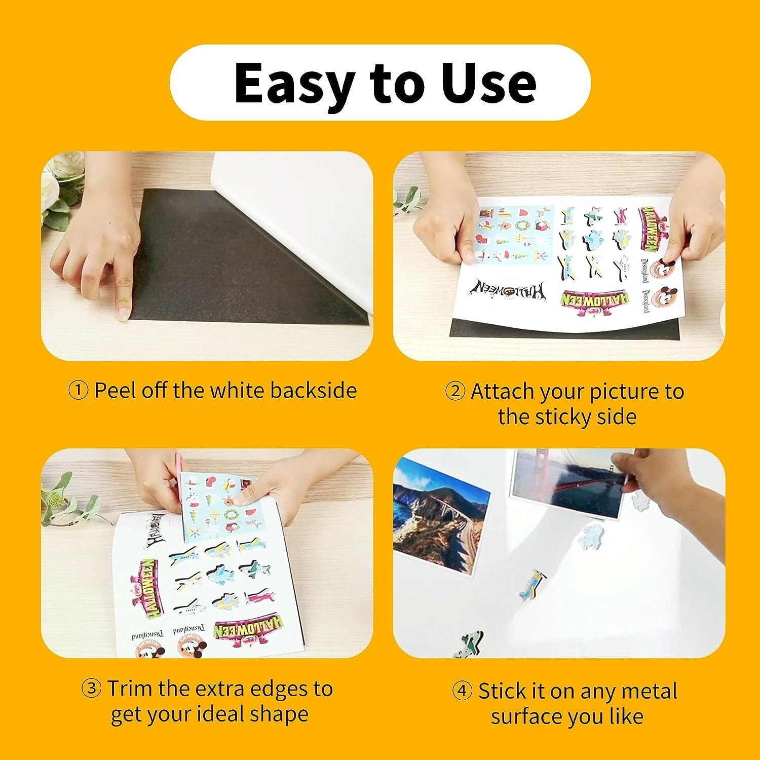 12 Strong Flexible Self Adhesive Magnetic Sheet 8X10 20Mil for Photo Album Craft