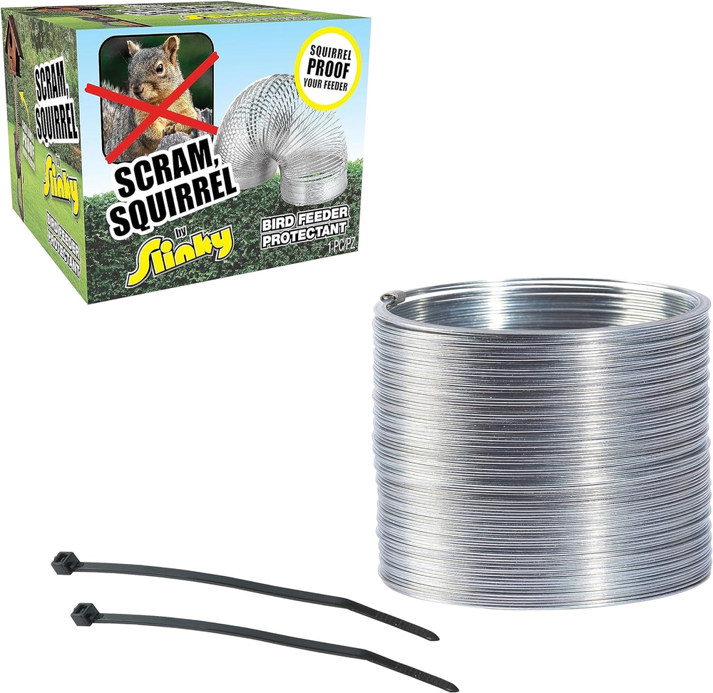 Scram, Squirrel by Slinky, Squirrel-Proof Bird Feeder Accessory That Guards Bird