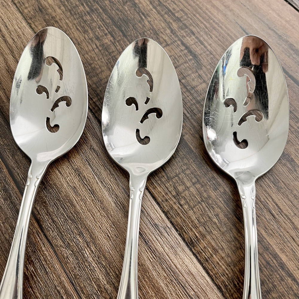 Oneida Chatelaine (3) Pierced Serving Spoon Stainless 8 1/4in Replacement