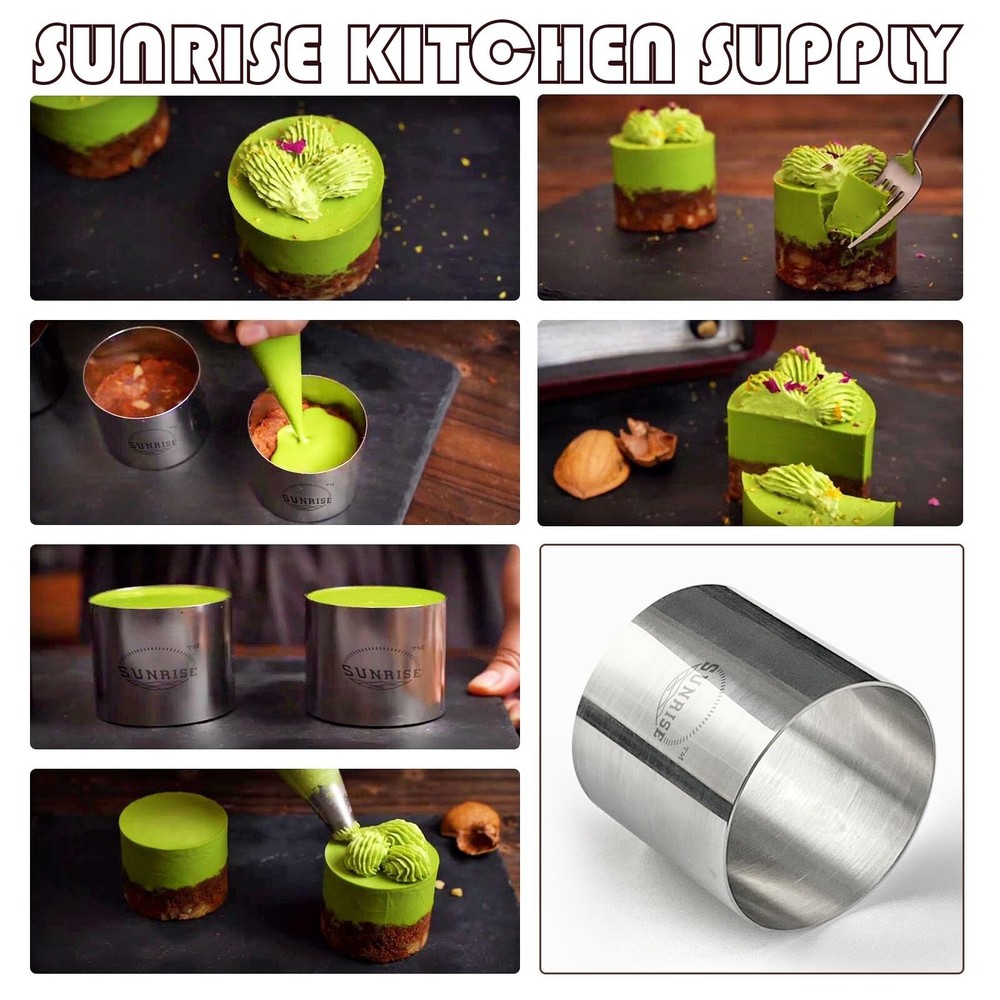 SUNRISE Stainless Steel Ring Mold/Plating Forms Set Kitchen Supply (4 Count) ...