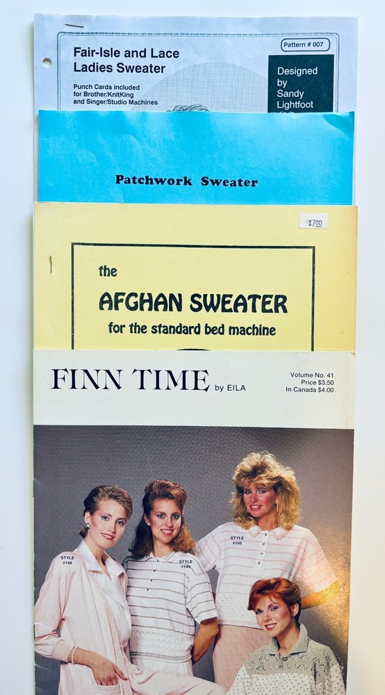 Vintage Machine Knitting Sweater Patterns - Fair-Isle, Patchwork, Afghan & more