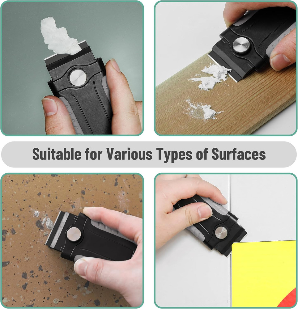 Bates- Razor Blade Scraper, Razor Scraper Set with 10 pcs Extra Blades, Window S