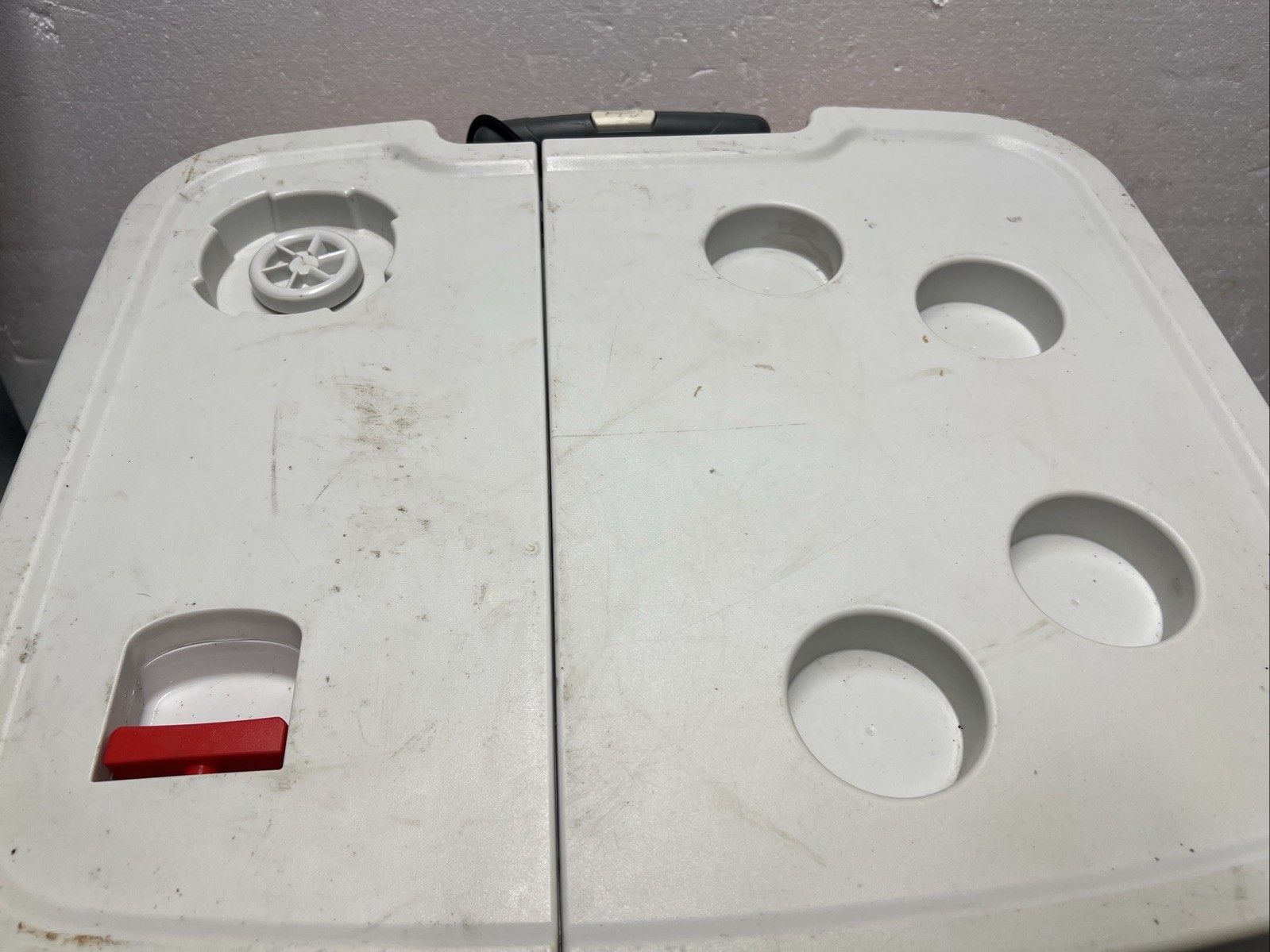 COOLEST COOLER Orange with Plates, Blender, Knife, Charger - See Notes